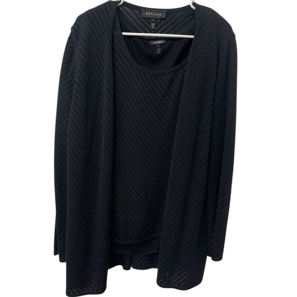 Escada black knit sweater and sleeveless top size 40/44 - Picture 7 of 14